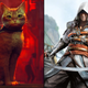 A composite image depicts a cat with a little backpack next to a cutlass-wielding pirate.